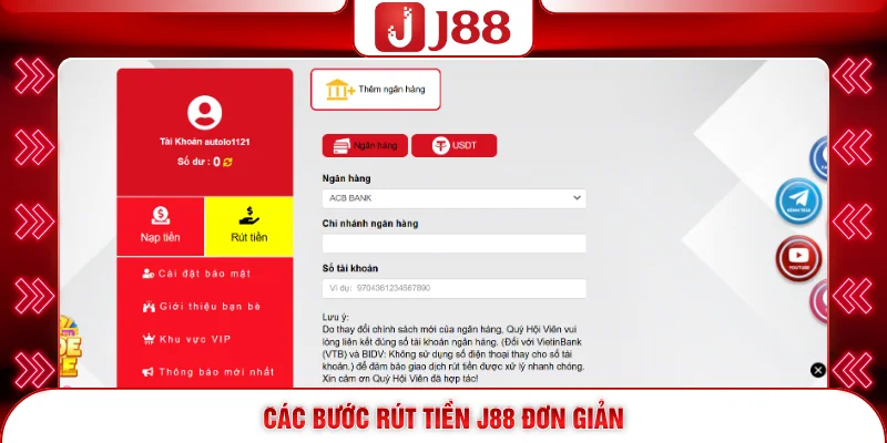 Rút Tiền J88 - Tuyệt Chiêu Nhận Thưởng Trong 5 Phút 2 Các bước rút tiền J88 đơn giản