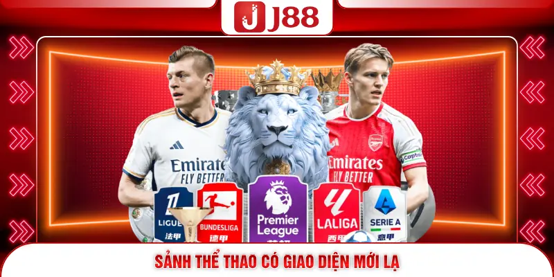 Thể Thao J88 2 Sảnh thể thao có giao diện mới lạ